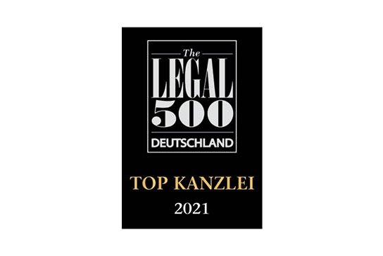 The Legal 500 Deutschland 2021 - Top Kanzlei Logo